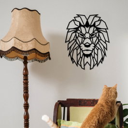 Wallity Lion Metal Decor Negro